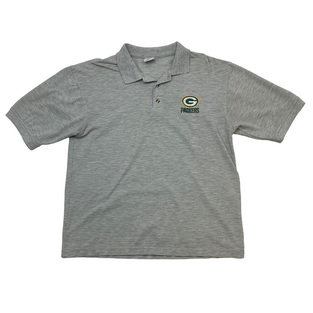Vintage Green Bay Packers Polo Shirt Mens L Large True Fan 50/50 Cotton Blend
